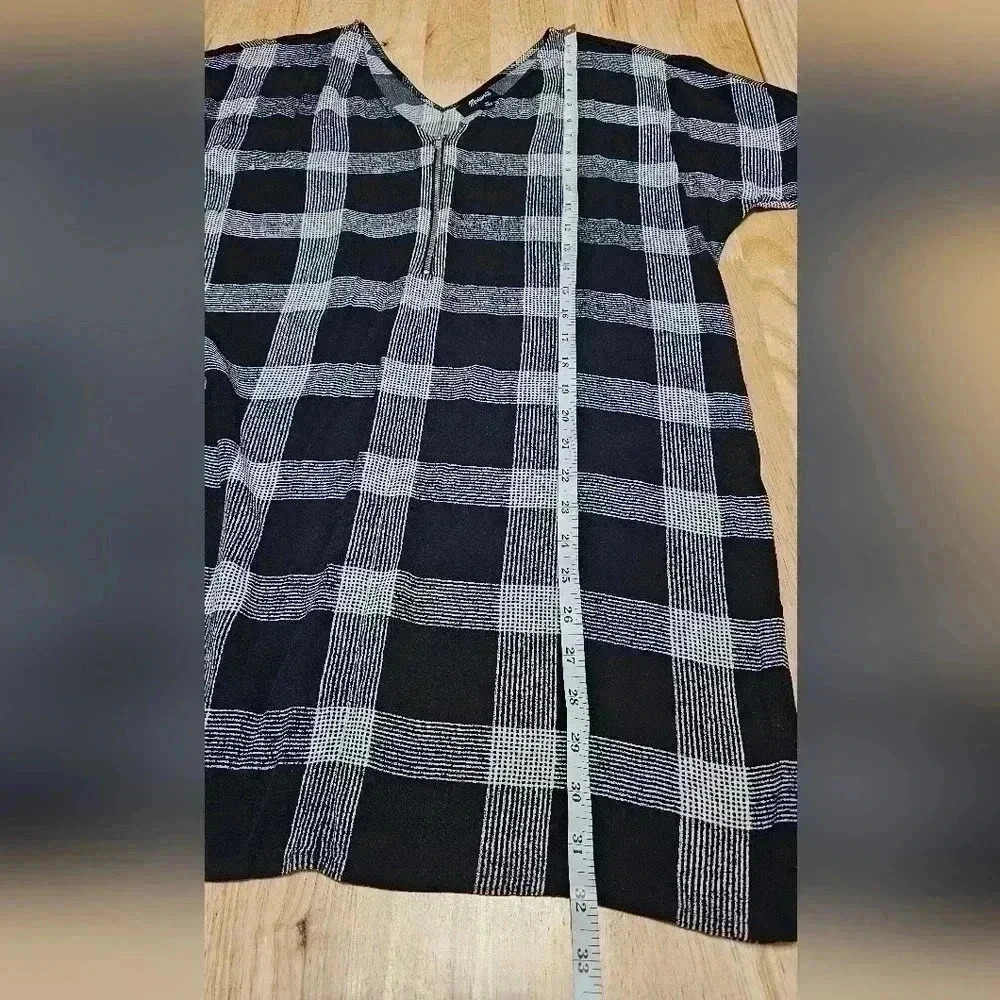 Madewell Women's XS Black and White Plaid Sheath Dress - Picture 2 of 10
